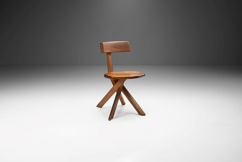 Pierre Chapo “S34” Solid Elm Chair, France 1960s