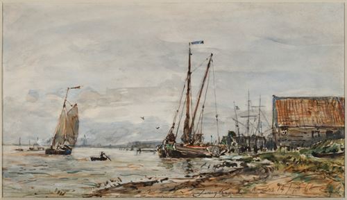 Bateaux sur l'Escaut pres d'Anvers, 1866