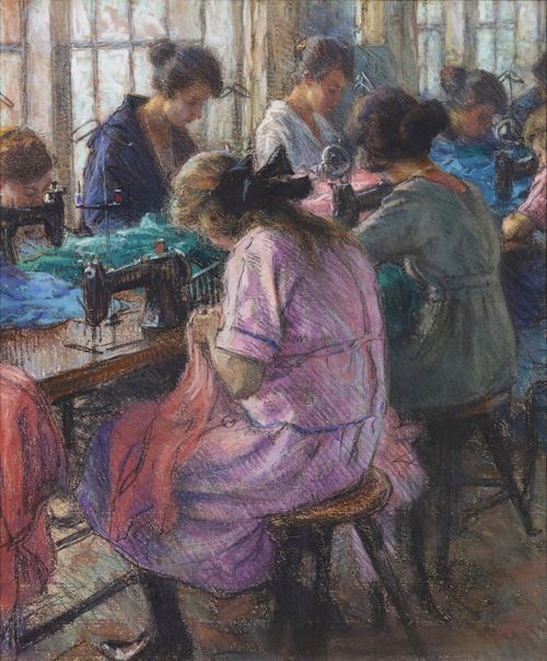 Confectie atelier in de St. Willibrordusstraat, Amsterdam - 1921