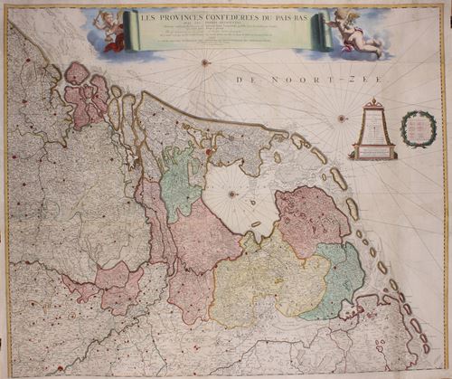 Eerste postkaart van de Republiek - “Les Provinces Confedereés du Païs-Bas avec les Terres adjacentes”