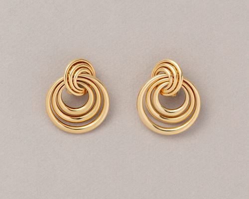 gold Cartier circle earrings