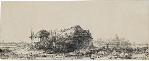 Landschap met huisje en hooischuur: langwerpig, 1641