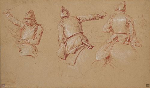 Study of three mounted soldiers