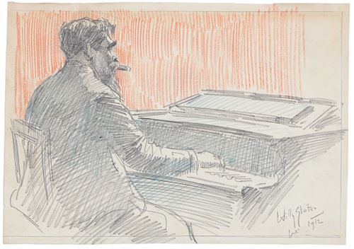 Jan Toorop behind the piano