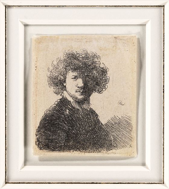 Self Portrait with Curly Hair and White Collar: Bust
