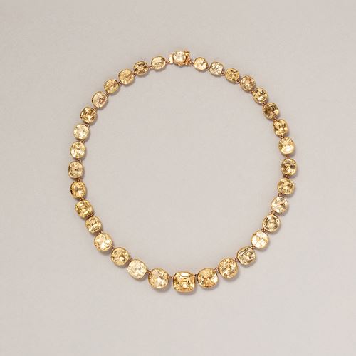 A Gold and Citrine Rivière Necklace