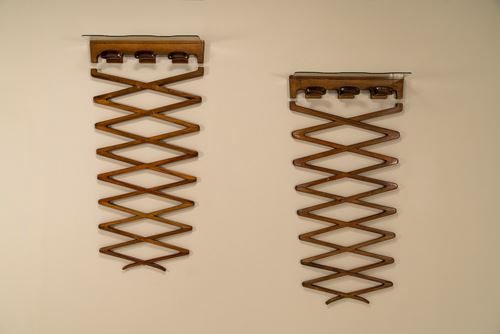 Unique pair of clothes hangers designed by Osvaldo Borsani for Arredamenti Borsani Varedo.